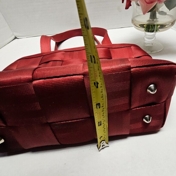 Harveys Seatbelt Dark Red Woven Small Tote Vintage Y2K Purse Shoulder Bag - Picture 14 of 14